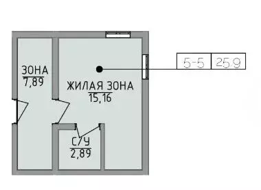 Квартира-студия: Алушта, улица Володарского, 8 (25.9 м) - Фото 1