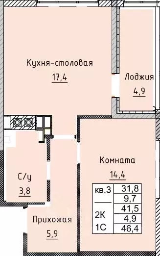 1-к кв. Краснодарский край, Анапа муниципальный округ, с. Витязево ул. ... - Фото 0