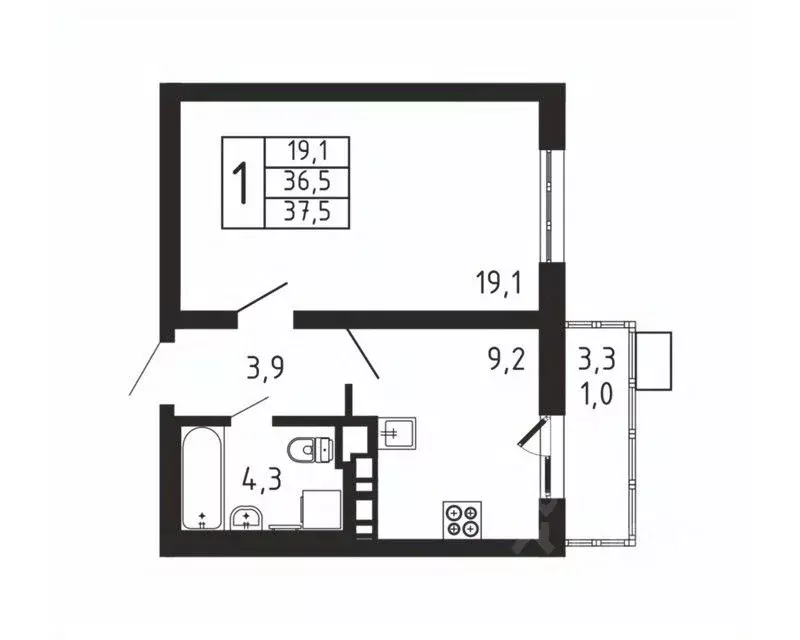 1-к кв. Московская область, Мытищи городской округ, д. Пирогово ... - Фото 1