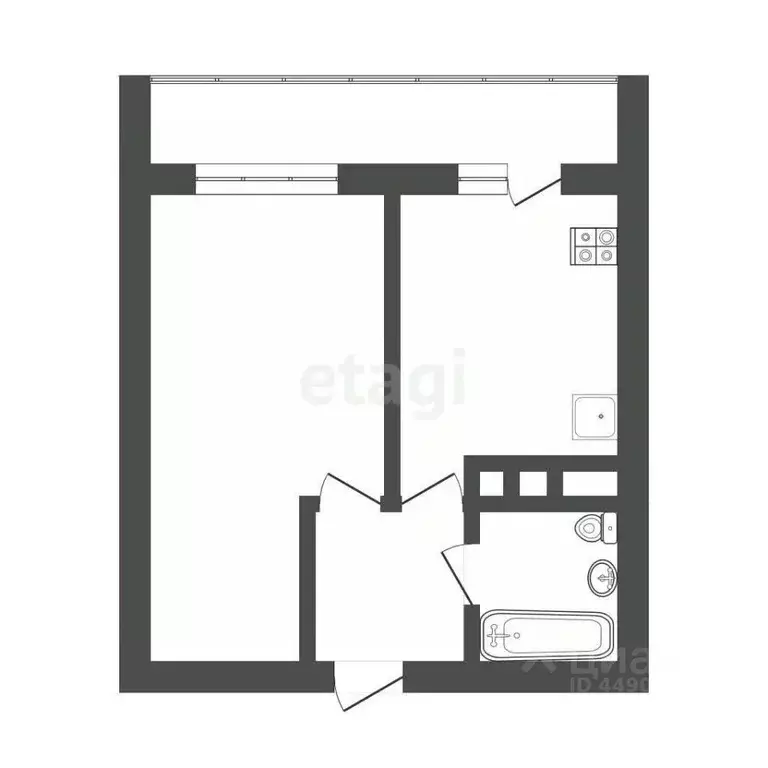 1-к кв. Смоленская область, Смоленск Кловская ул., 52А (35.1 м) - Фото 2