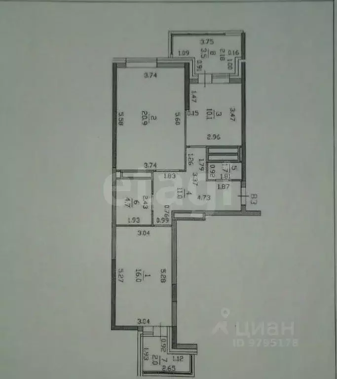 2-к кв. Татарстан, Казань ул. Вишневского, 29/48 (64.4 м) - Фото 1