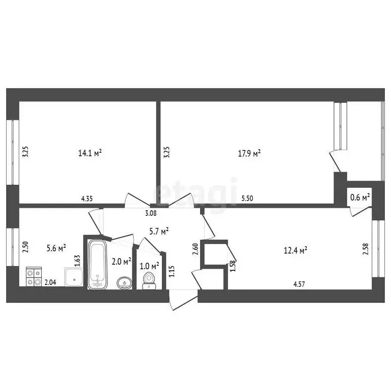 3-комнатная квартира: Прохладный, улица Свободы, 123 (60.1 м) - Фото 1