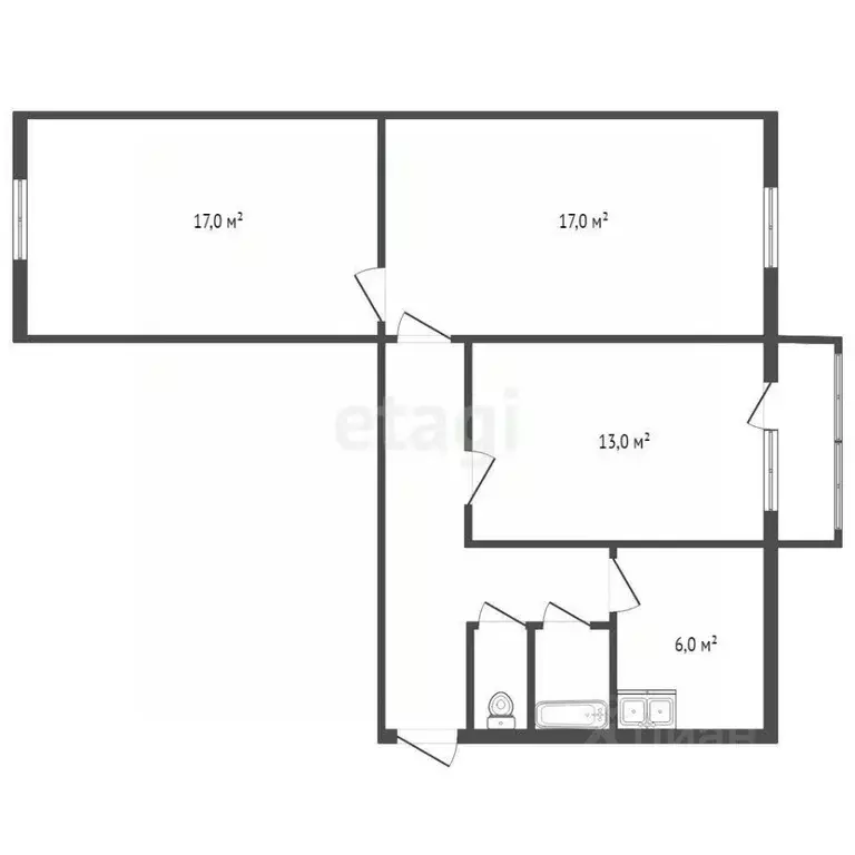 3-к кв. Челябинская область, Озерск Набережная ул., 43 (64.1 м) - Фото 2
