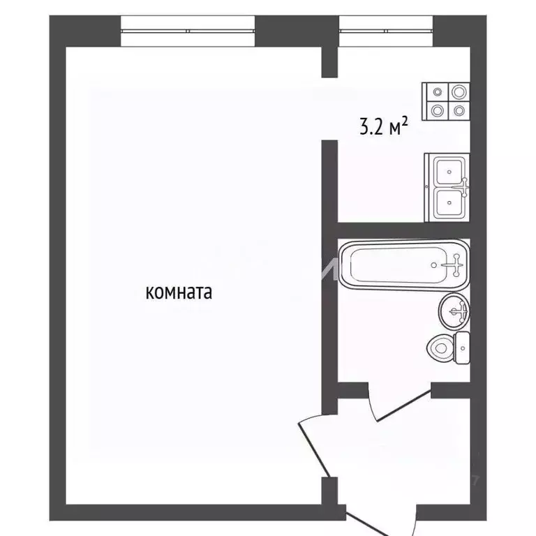 1-к кв. Москва Холмогорская ул., 3 (23.2 м) - Фото 2