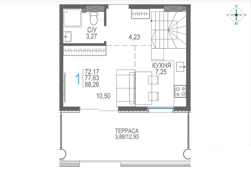 Студия Крым, Сакский район, Лесновское с/пос, с. Прибрежное ул. ... - Фото 2