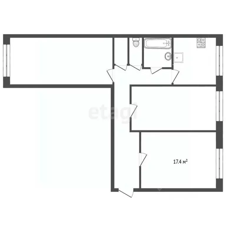 Комната Хабаровский край, Комсомольск-на-Амуре просп. Ленина, 26/2 ... - Фото 2