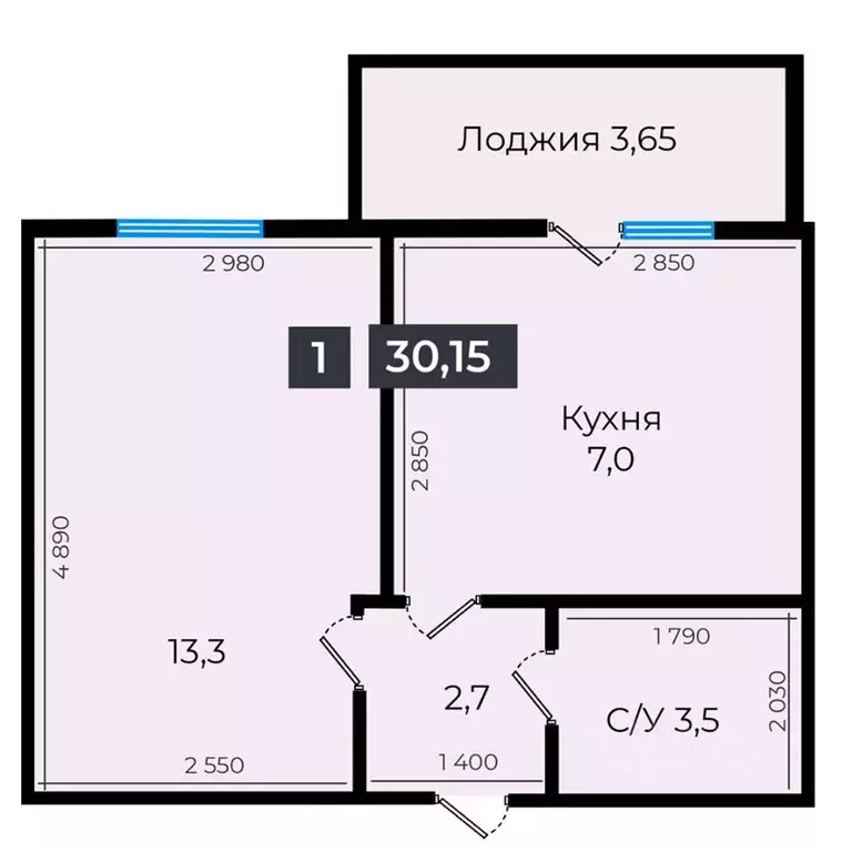 1-к кв. Ставропольский край, Ставрополь ул. Южный обход, 53В (30.55 м) - Фото 1