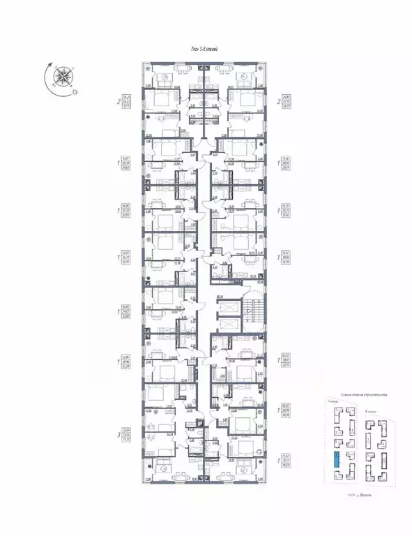 1-к кв. Волгоградская область, Волгоград Новый жилой комплекс (30.19 ... - Фото 2