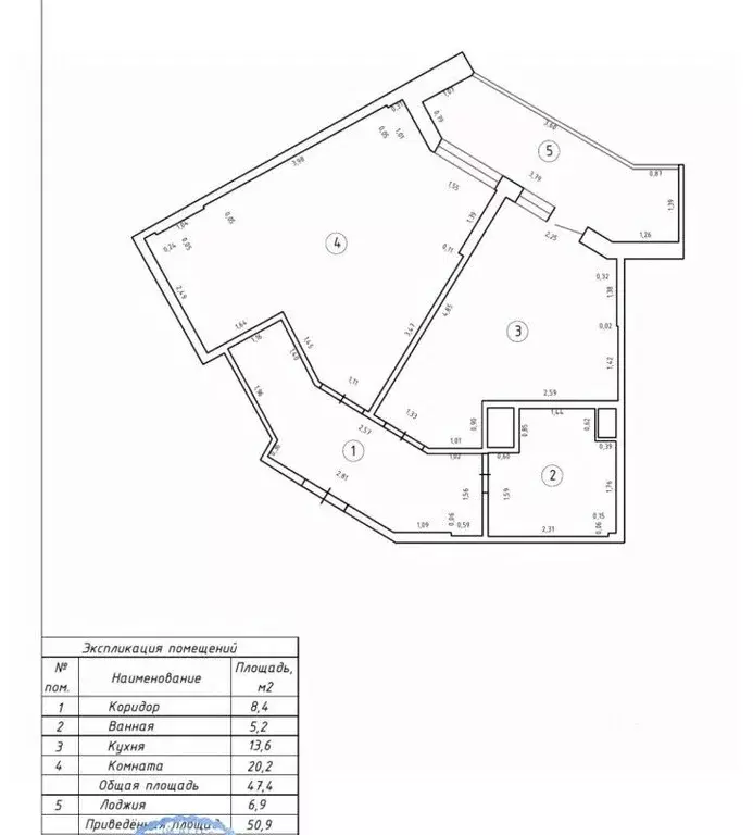 1-к кв. Санкт-Петербург бул. Вилькицкий, 7 (47.4 м) - Фото 1