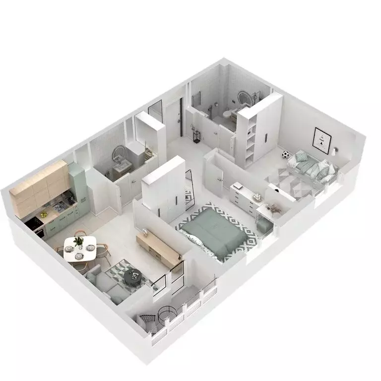 2-комнатная квартира: Екатеринбург, улица Софьи Перовской, 106А (57.97 ... - Фото 2