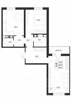 2-к кв. Воронежская область, Новоусманский район, пос. Отрадное ул. ... - Фото 1