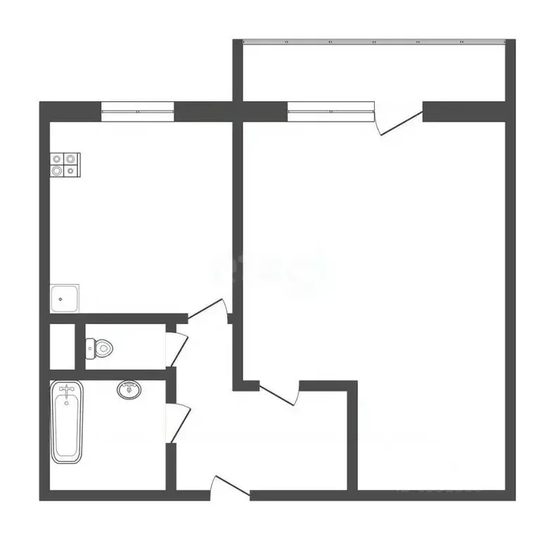 1-к кв. Тульская область, Богородицк ул. Победы, 34 (34.7 м) - Фото 2