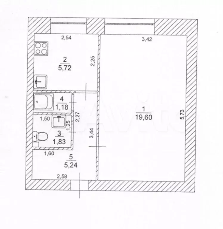 1-к. квартира, 33,6 м, 2/9 эт. - Фото 0
