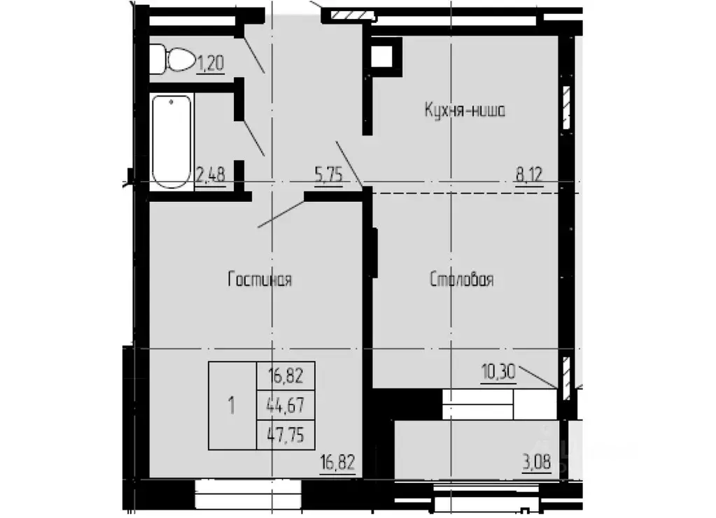 1-к кв. Саха (Якутия), Якутск 16-й кв-л,  (47.75 м) - Фото 0