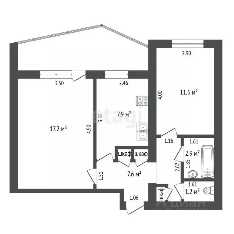 2-к кв. Кемеровская область, Юрга просп. Победы, 10 (48.9 м) - Фото 1