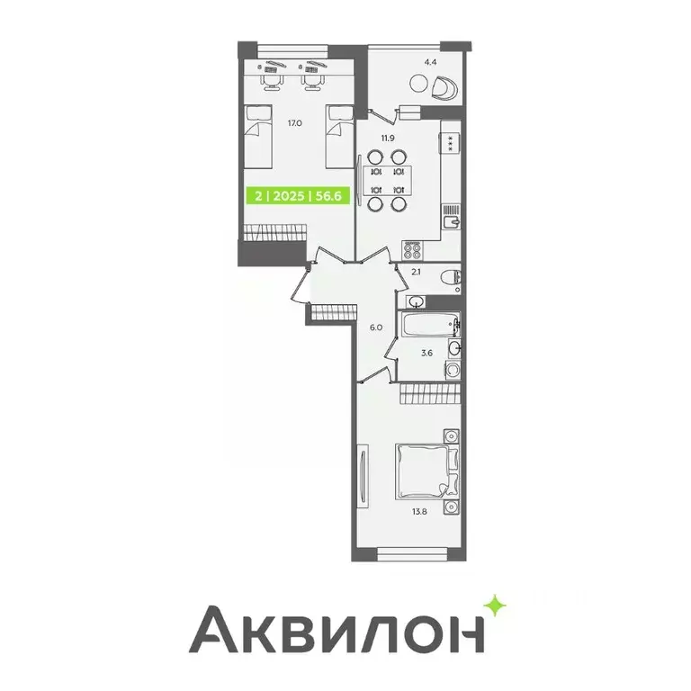 2-к кв. Санкт-Петербург Планерная ул., 87к1 (56.6 м) - Фото 0