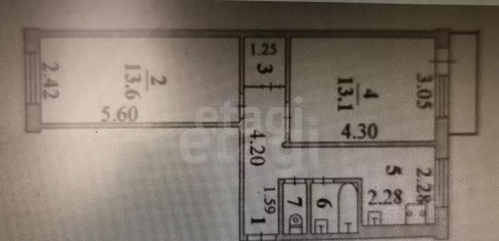 2-к кв. Липецкая область, Липецк 9-й мкр, 20А (43.5 м) - Фото 1