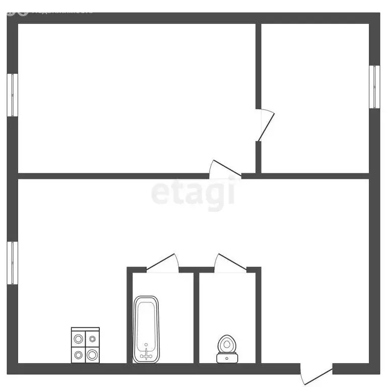 2-комнатная квартира: село Пустозёрово, Северная улица, 43 (46.6 м) - Фото 1