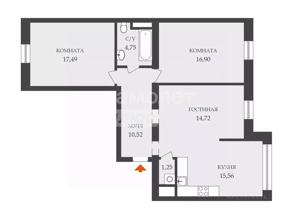 3-к кв. Московская область, Дмитровский муниципальный округ, с. ... - Фото 2