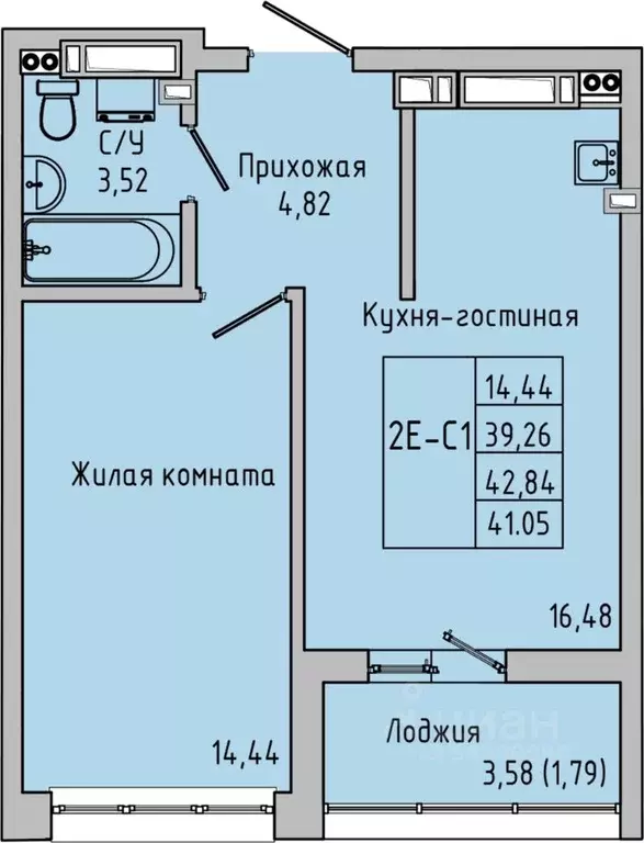 1-к кв. Ростовская область, Батайск  (41.05 м) - Фото 0