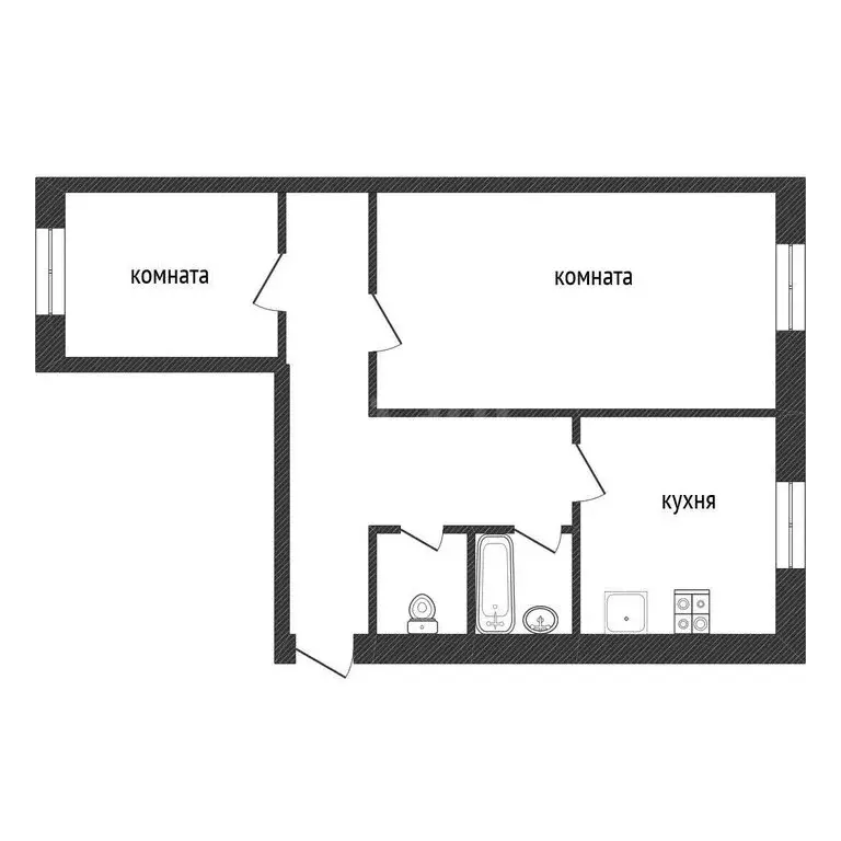2-комнатная квартира: Кириши, улица Энергетиков, 17 (44.7 м) - Фото 1