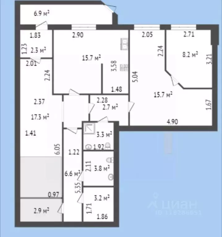 6-к кв. Санкт-Петербург Кузнецовская ул., 11 (183.1 м) - Фото 1