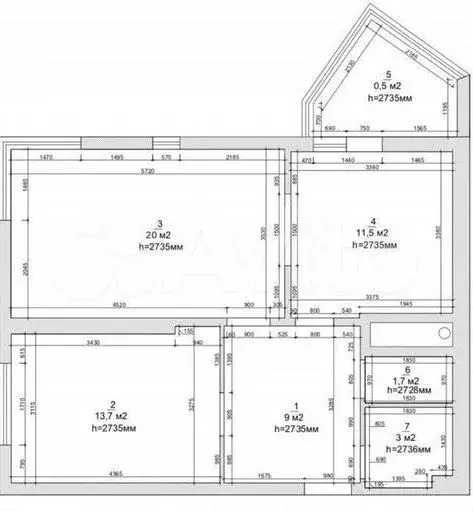 2-к. квартира, 60 м, 3/25 эт. - Фото 0