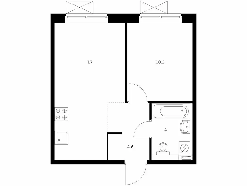 1-комнатная квартира: Котельники, микрорайон Парковый, 1к6 (35.3 м) - Фото 0