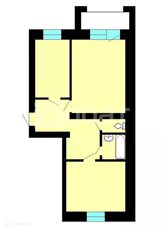 Продаётся 2-к квартира, 50 м - Фото 0