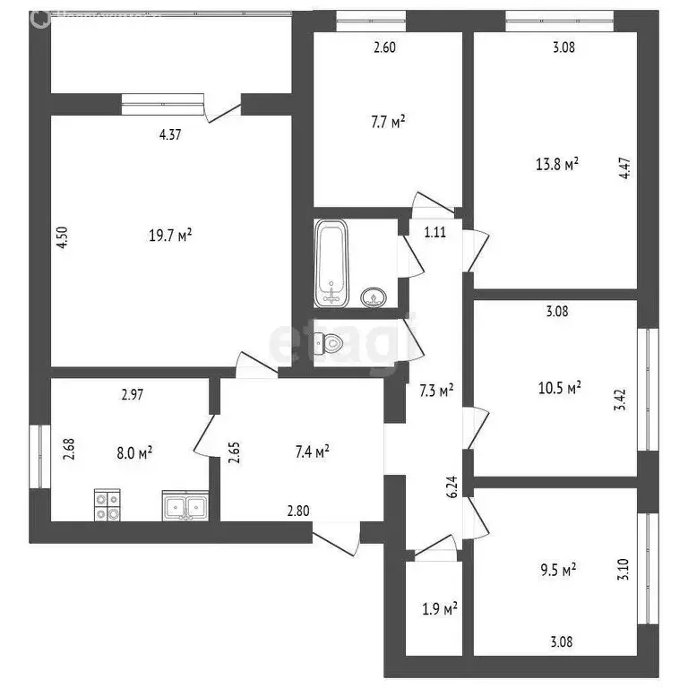 5-комнатная квартира: Ижевск, Родниковая улица, 56 (89.5 м) - Фото 0