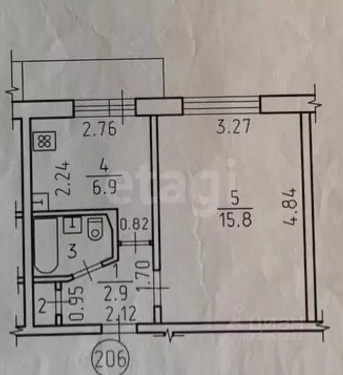 1-к кв. Удмуртия, Ижевск ул. Ворошилова, 42 (28.7 м) - Фото 1