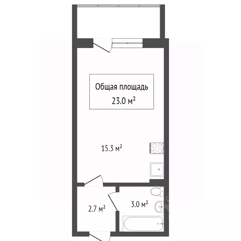 Студия Новосибирская область, Новосибирск ул. Дмитрия Шмонина, 2 (20.5 ... - Фото 2