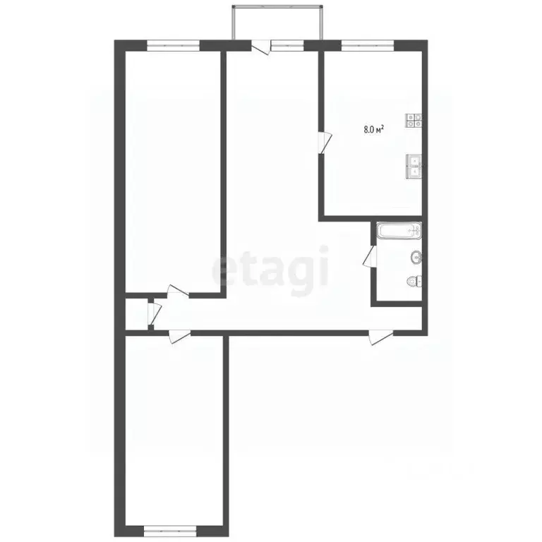 3-к кв. Московская область, Воскресенск Центральный мкр, ул. ... - Фото 2