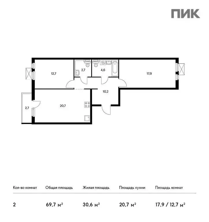 2-к кв. Калужская область, Калуга ул. 65 лет Победы, 23 (69.1 м) - Фото 2