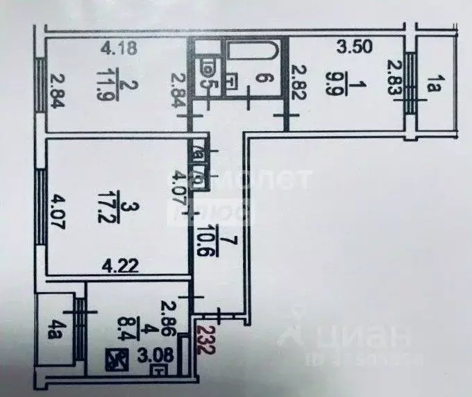 3-к кв. Москва Алтуфьевское ш., 13К2 (62.6 м) - Фото 1