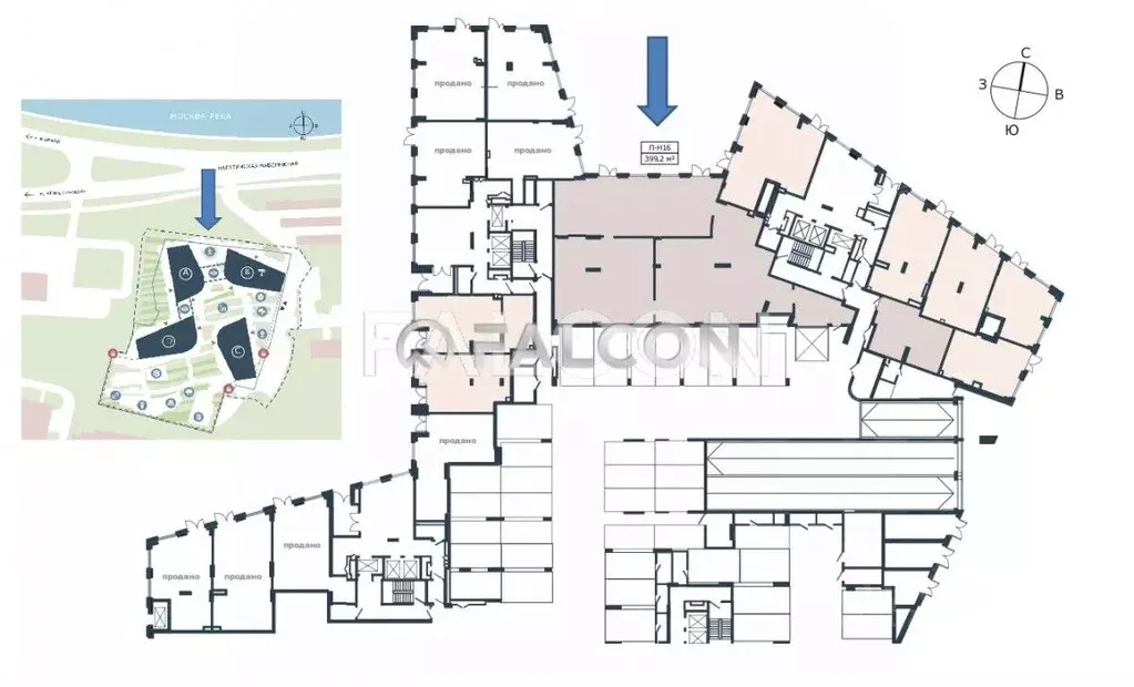 Торговая площадь в Москва Нагатинская наб., 10А (399 м) - Фото 1