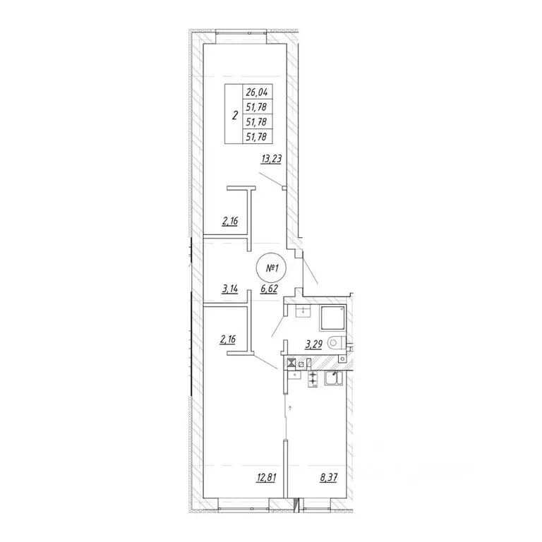 2-к кв. Калининградская область, Зеленоградск  (51.78 м) - Фото 2