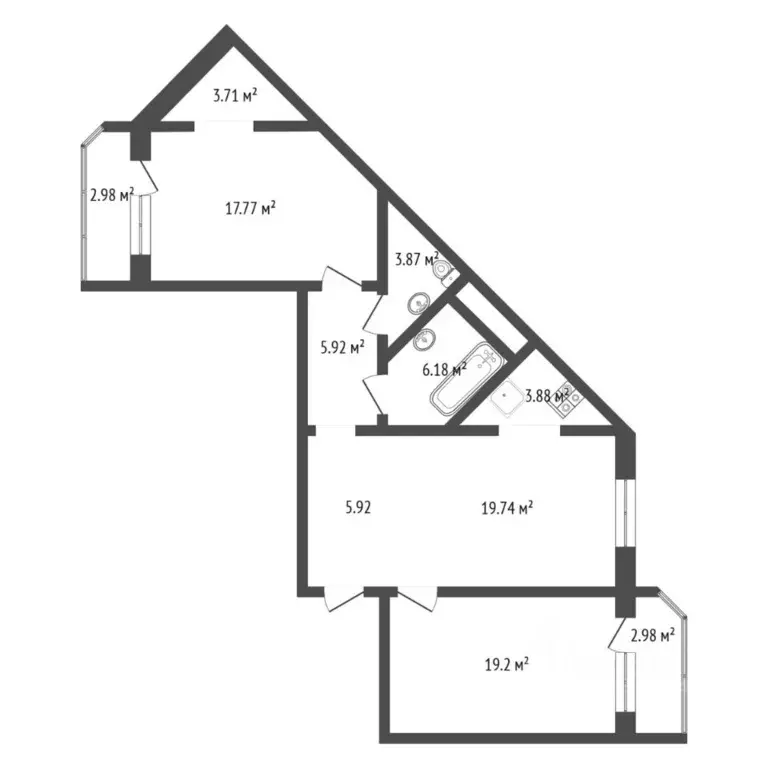 3-к кв. Тюменская область, Тюмень ул. Монтажников, 34 (85.7 м) - Фото 2