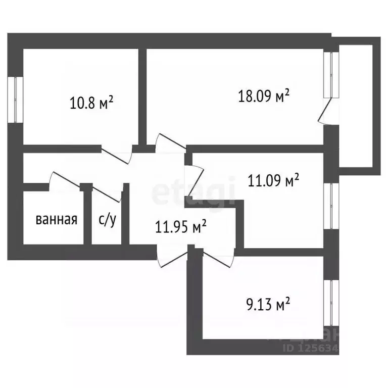 3-к кв. Воронежская область, Воронеж ул. Миронова, 43Б (65.9 м) - Фото 2
