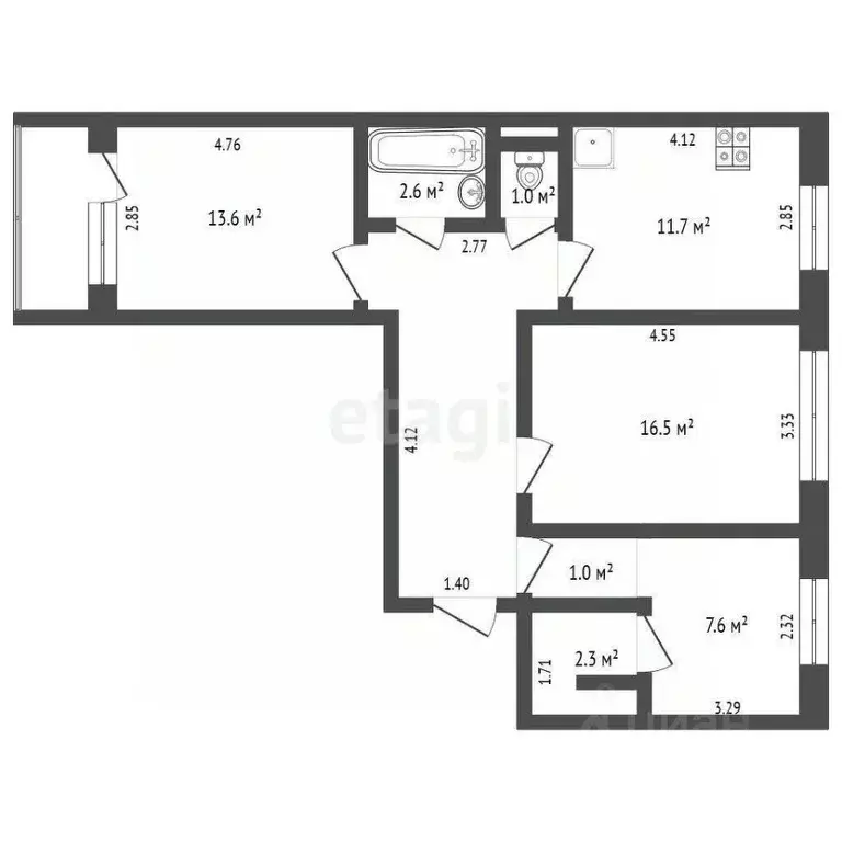 3-к кв. Удмуртия, Ижевск ул. Тимирязева, 21А (65.4 м) - Фото 2