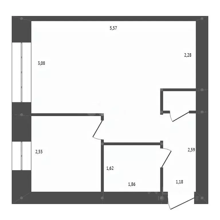 1-к кв. Амурская область, Белогорск 9 Мая ул., 225 (30.7 м) - Фото 2