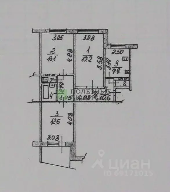 3-к кв. Орловская область, Орел Полесская ул., 49 (66.2 м) - Фото 1
