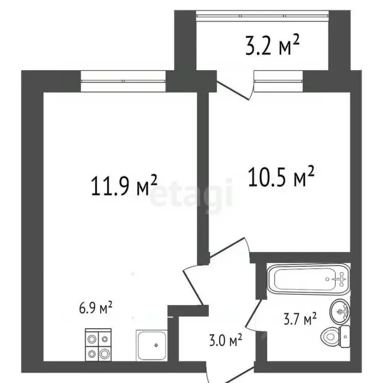 2-к кв. Ульяновская область, Ульяновск Ульяновский просп., 20 (55.3 м) - Фото 1