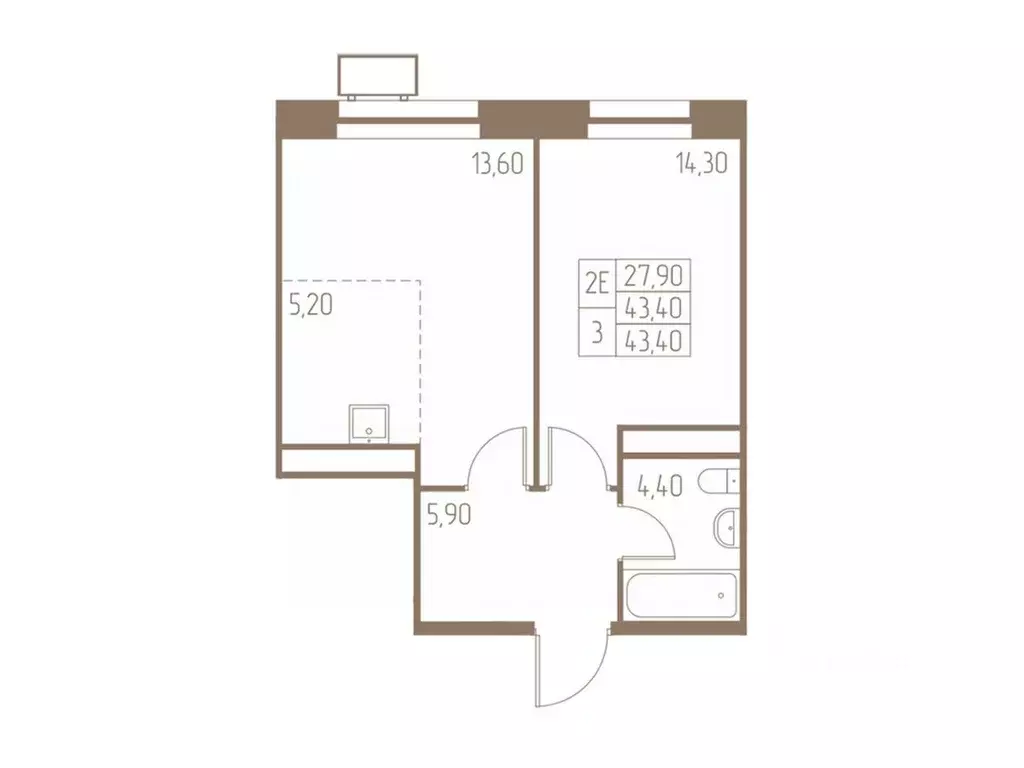 2-к кв. Московская область, Пушкино Фабрикант жилой комплекс, 1 (43.4 ... - Фото 1