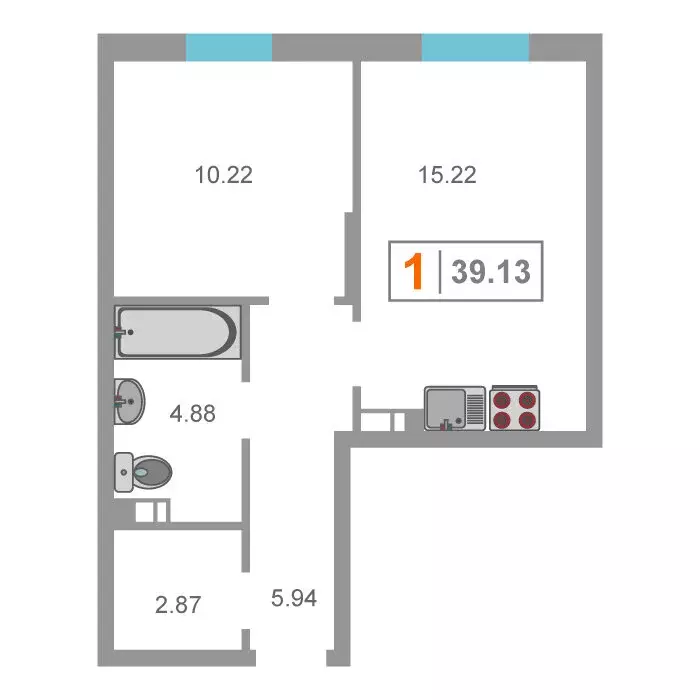 1-комнатная квартира: Тюмень, улица 9 Января, 160к2 (39 м) - Фото 0