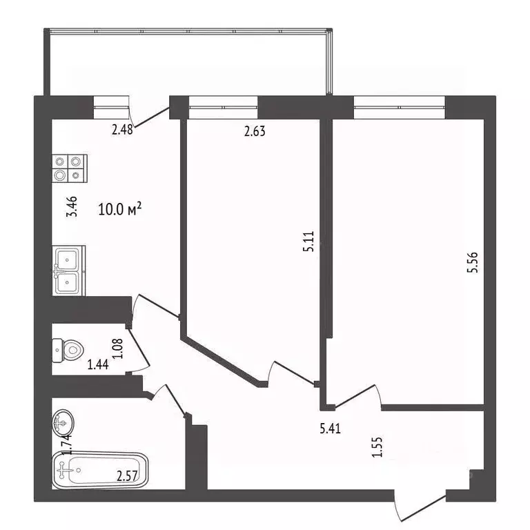 2-к кв. Самарская область, Самара Съездовская ул., 9 (62.0 м) - Фото 2