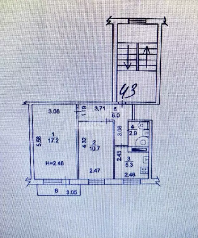 2-к кв. Московская область, Чехов Молодежная ул., 4 (42.1 м) - Фото 2