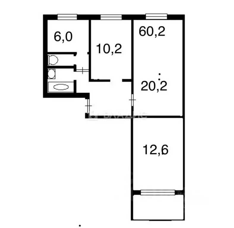 3-к кв. Москва ул. Коненкова, 11Б (60.2 м) - Фото 2