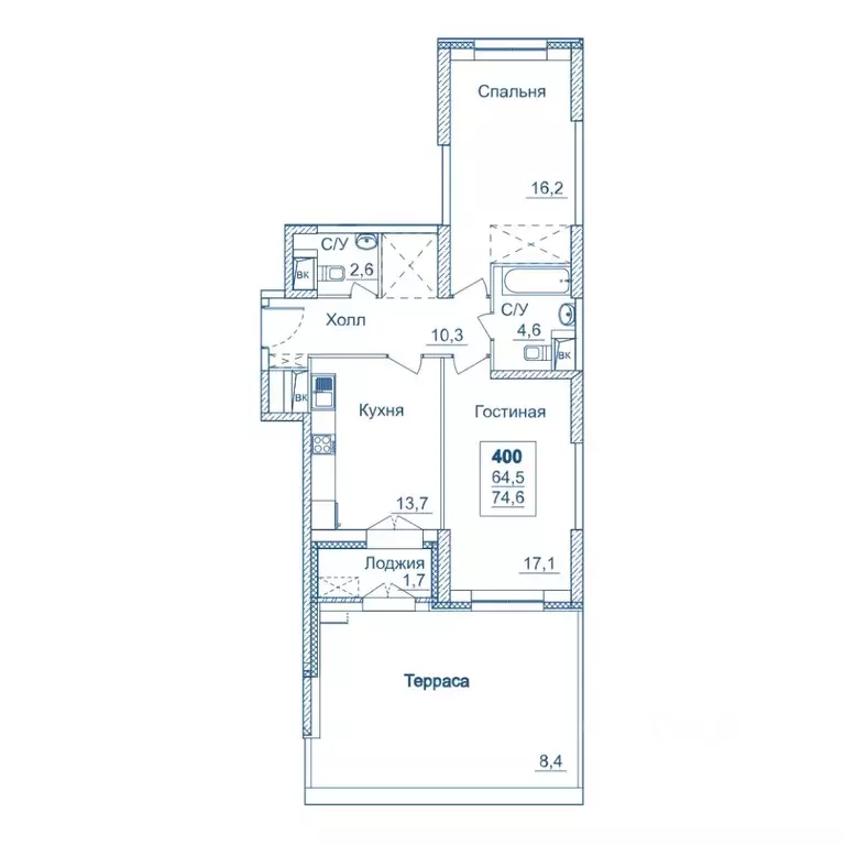 2-к кв. Москва Хорошевское ш., 25Ак1 (74.6 м) - Фото 1