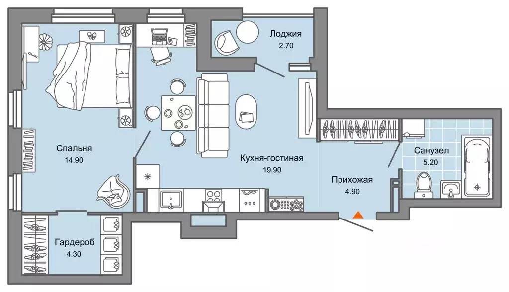 1-к кв. Пермский край, Пермь ул. Дзержинского, 31А (51.0 м) - Фото 1